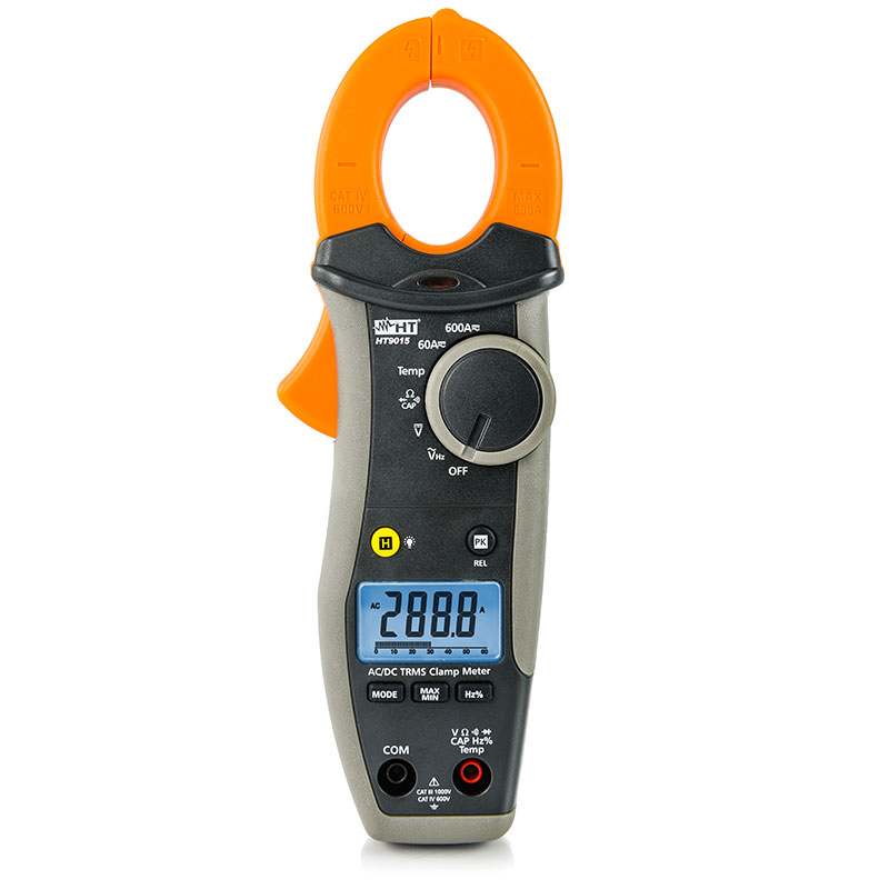 HT9015 - AC/DC TRMS 600A CAT IV clamp meter with temperature measurement